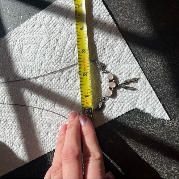 Sterling silver mother of pearl boho necklace - Picture 6 of 7